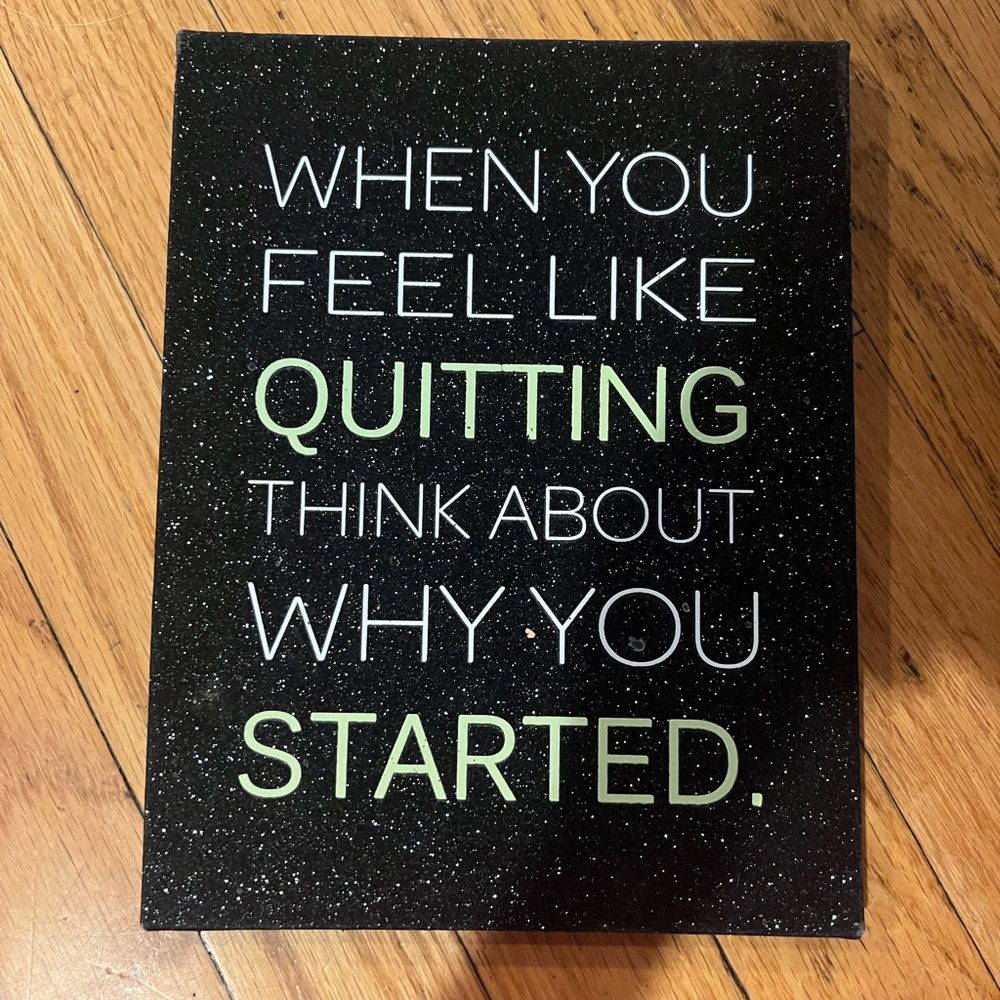 Motivational Quote Black Wall Hanging Canvas Picture